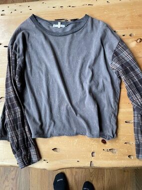 Long-Sleeve Flannel Sleeve T-Shirt